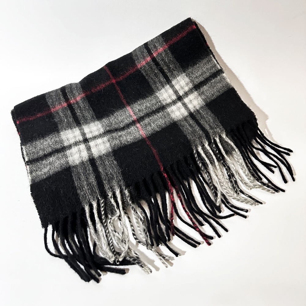 Luca D'Altieri - Plaid Wool Scarf - Black/Red/White Plaid